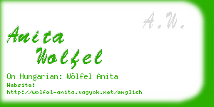 anita wolfel business card